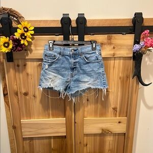 Daze Trendy Light Blue Distressed Jean Shorts